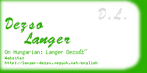 dezso langer business card